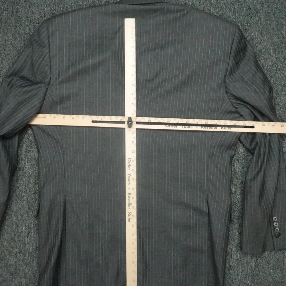 Brooks Brothers Blazer Mens 43R Gray Wool Pinstripe 1818 Madison Saxxon Jacket *